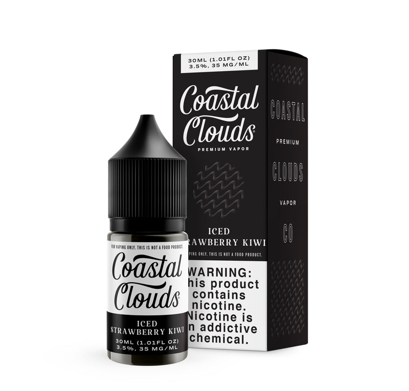 Black Coastal Salt 30ml - Iced Strawberry Kiwi